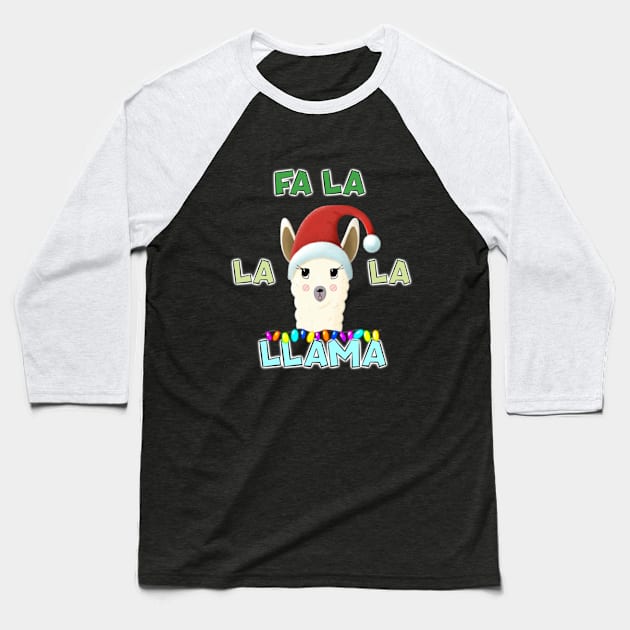 Singing Llama - Deck the Halls Baseball T-Shirt by Creasorz